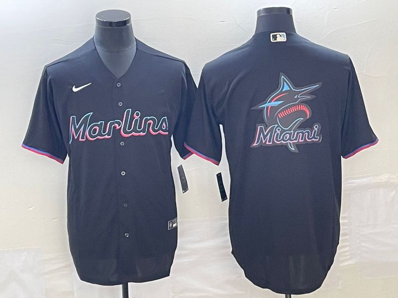 Men Miami Marlins Blank Black Game 2025 Nike MLB Jersey style 2->miami marlins->MLB Jersey